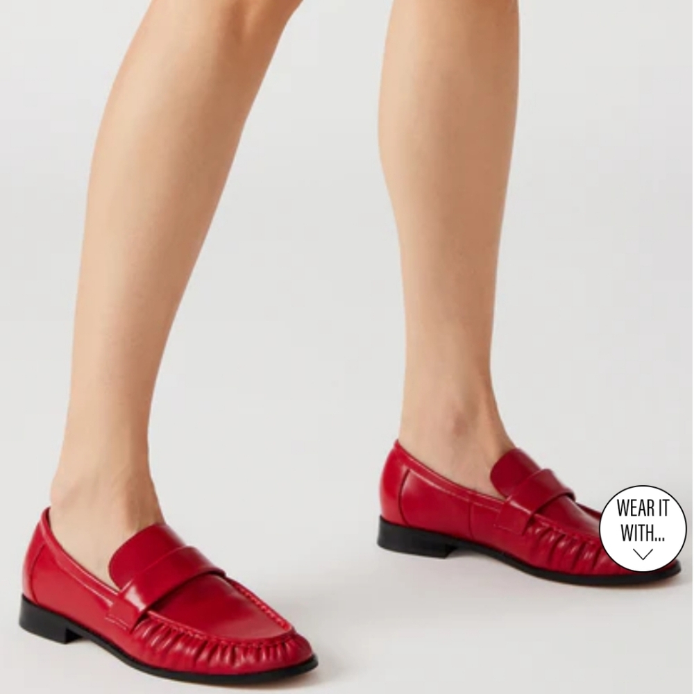 Red Leather Loafers